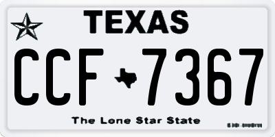 TX license plate CCF7367