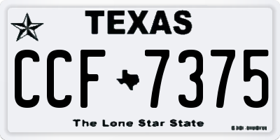 TX license plate CCF7375