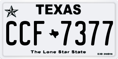 TX license plate CCF7377