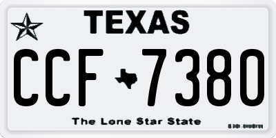TX license plate CCF7380