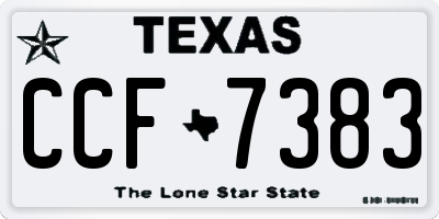 TX license plate CCF7383