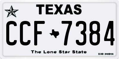 TX license plate CCF7384