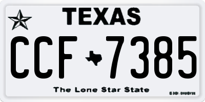 TX license plate CCF7385