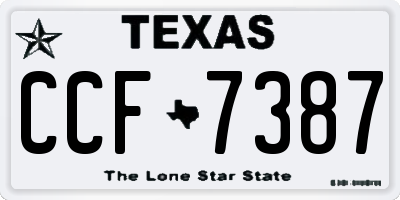TX license plate CCF7387