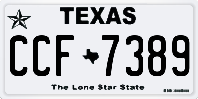 TX license plate CCF7389