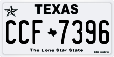 TX license plate CCF7396
