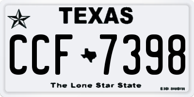 TX license plate CCF7398