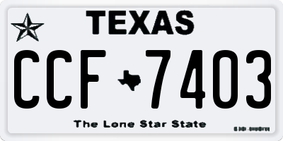 TX license plate CCF7403