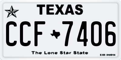 TX license plate CCF7406