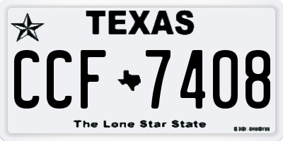 TX license plate CCF7408