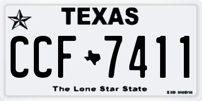 TX license plate CCF7411