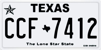 TX license plate CCF7412