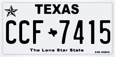 TX license plate CCF7415