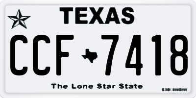 TX license plate CCF7418