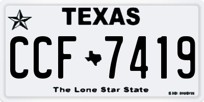 TX license plate CCF7419