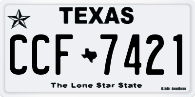 TX license plate CCF7421