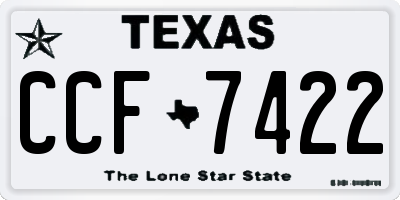 TX license plate CCF7422