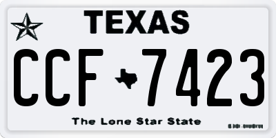 TX license plate CCF7423