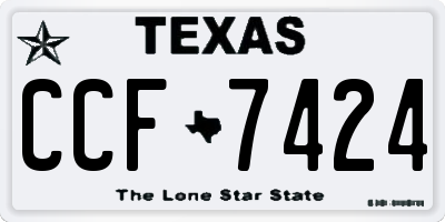 TX license plate CCF7424