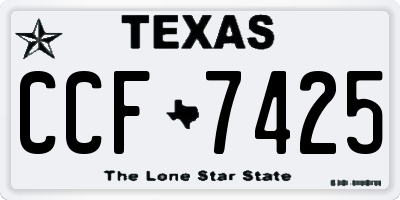 TX license plate CCF7425