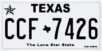 TX license plate CCF7426