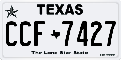 TX license plate CCF7427