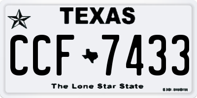 TX license plate CCF7433