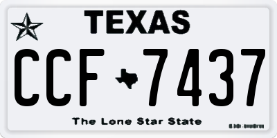 TX license plate CCF7437