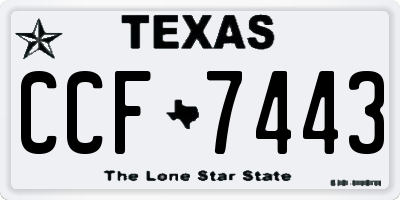 TX license plate CCF7443