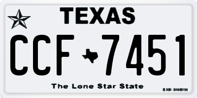 TX license plate CCF7451
