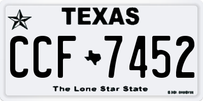 TX license plate CCF7452
