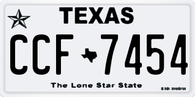 TX license plate CCF7454