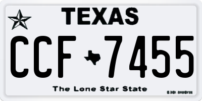 TX license plate CCF7455