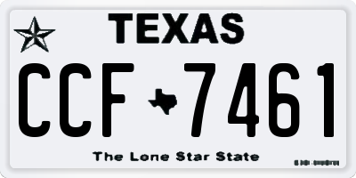 TX license plate CCF7461