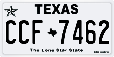 TX license plate CCF7462