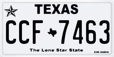 TX license plate CCF7463