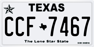 TX license plate CCF7467