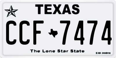 TX license plate CCF7474