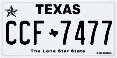TX license plate CCF7477