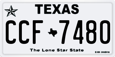 TX license plate CCF7480