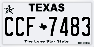 TX license plate CCF7483