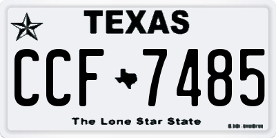 TX license plate CCF7485