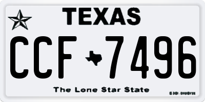 TX license plate CCF7496