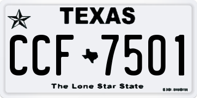 TX license plate CCF7501