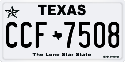 TX license plate CCF7508