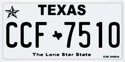 TX license plate CCF7510
