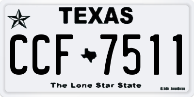 TX license plate CCF7511