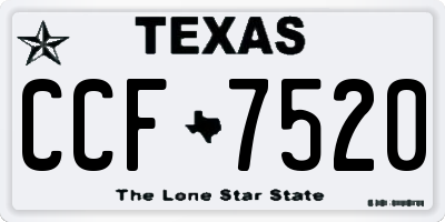 TX license plate CCF7520