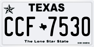 TX license plate CCF7530