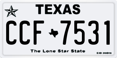 TX license plate CCF7531